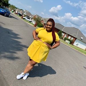 Solid Twist Front Cut-Out dress